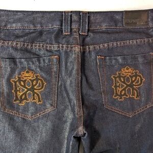 Express Wax Jeans Stella Boot Cut Leg Size 10‎ Dark Premium Denim Sheen Like New